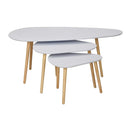 Set De 3 Tables Gigognes Blanc Et Bois - Blanc