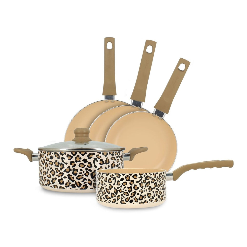 Léopard - Set De 5 Pièces - Aluminium Induction - Marron