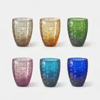 Casino' - Lot De 6 Verres - H10 Cm - Coloris Assortis