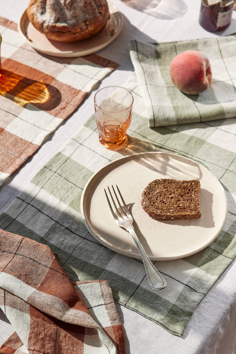 Set De Table Gregory - Laurier Et Blanc Cassé