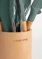 Kitchenware Studio - Ustensiles De Cuisine En Silicone Et Bois - Sauge