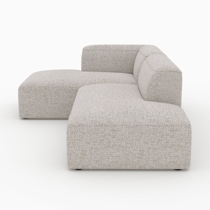 Canapé d'angle gauche modulable Hestia en tissu beige 4 places