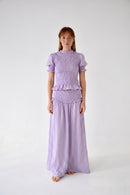 Lea Cuadros Gingham Skirt Lavender