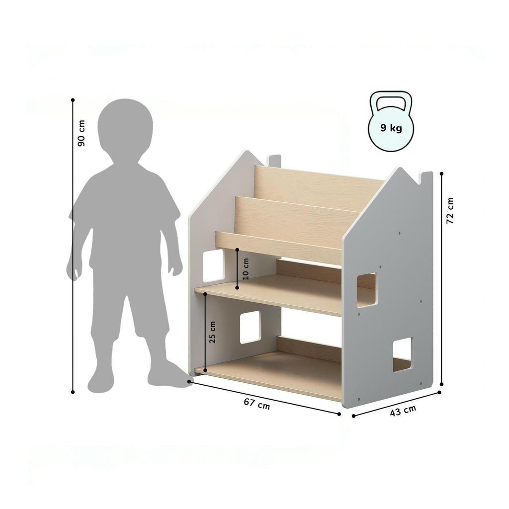 Estantería Montessori 2 en 1 versátil – Blanco