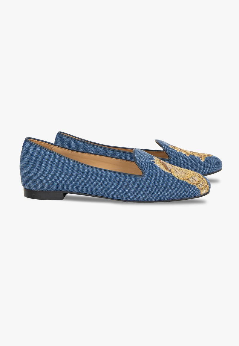 Pantuflas Shell - Azul - Mujer
