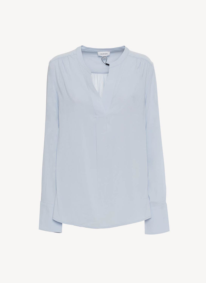 Calvin Klein - Blouse Manches Longues - Bleu - Femme