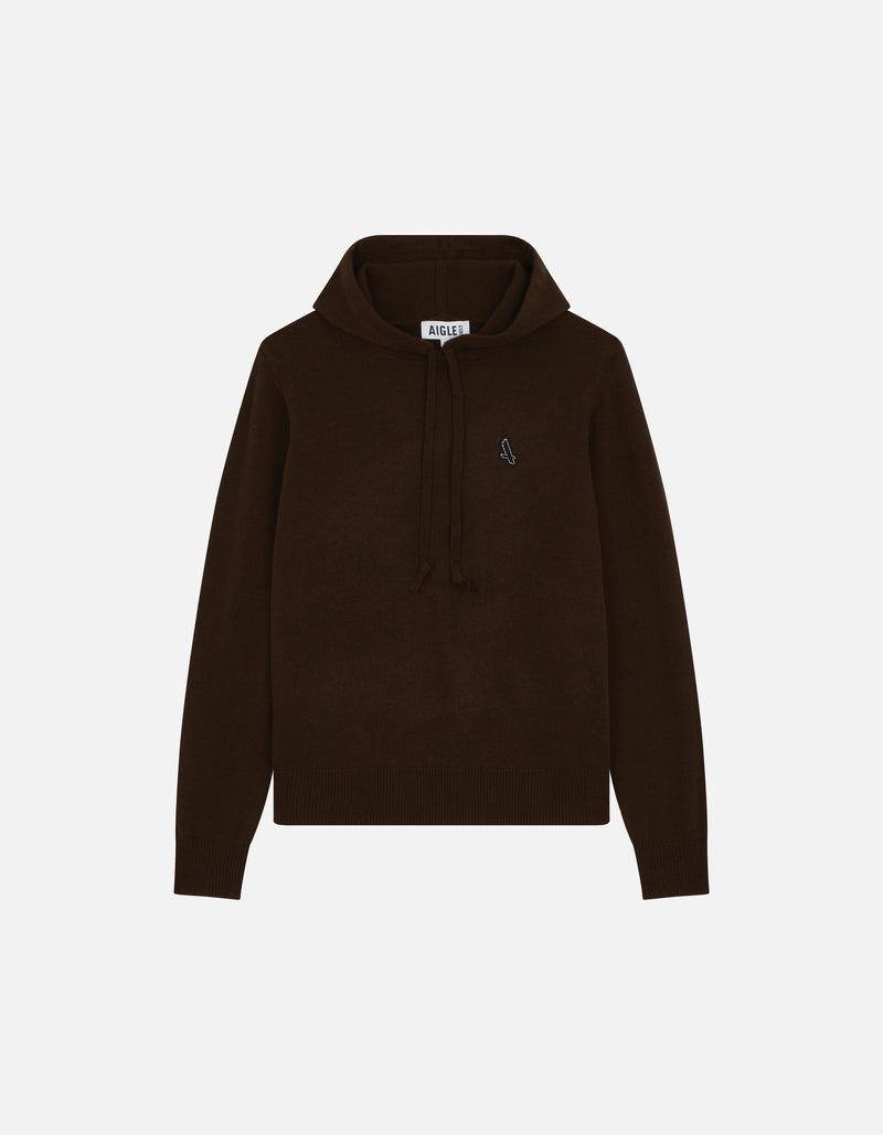 Pull À Capuche En Laine - Chocolat - Homme