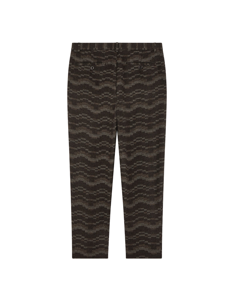 Pantalon Droit En Laine - Chocolat - Homme