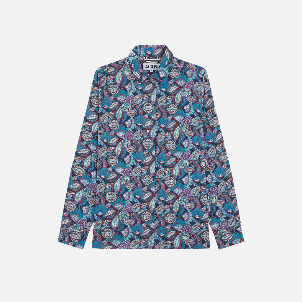 Camisa de manga larga - Azul imperio - Mujer