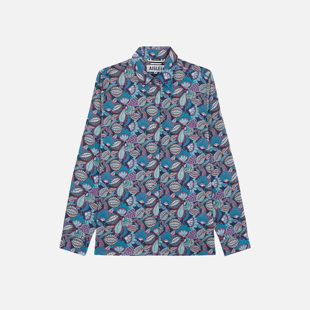Camisa de manga larga - Azul imperio - Mujer