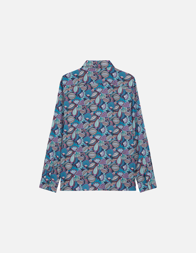 Chemise Regular - Turquoise Et Bleu Marine - Femme