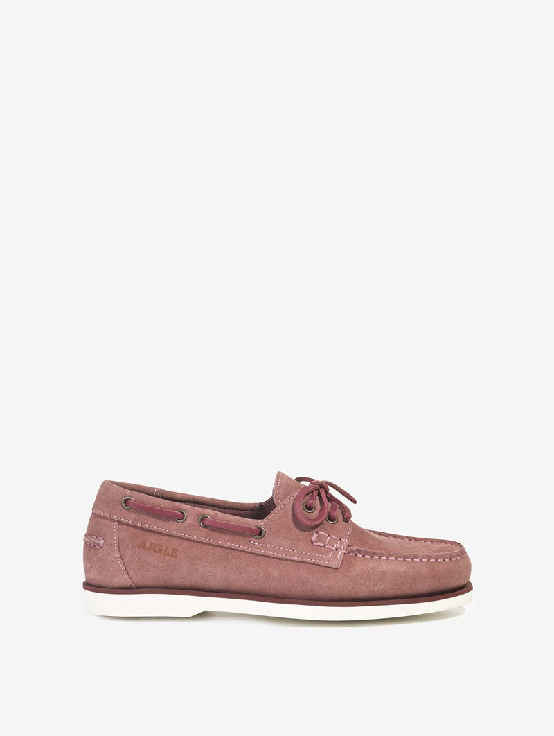 Chaussures Bateau En Nubuck - Rose Foncé - Femme