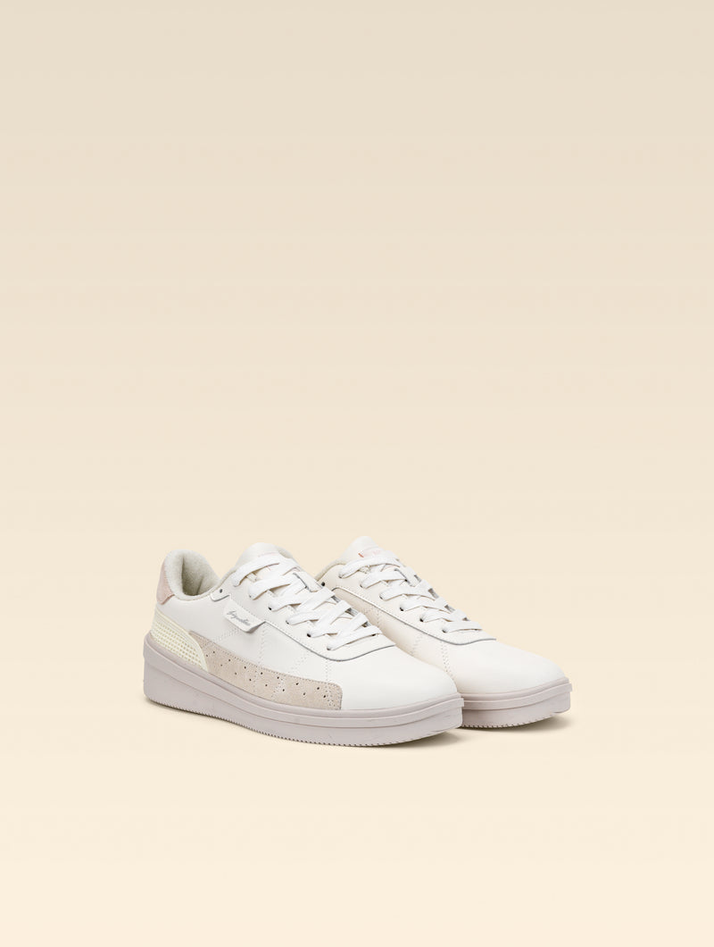 Baskets En Cuir Signature - Blanc - Femme