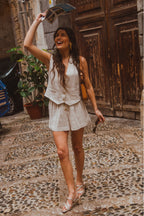 Short Francesco Lin Viscose Beige