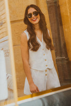 SHORT FRANCESCO LIN VISCOSA BLANCO