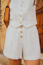 SHORT FRANCESCO LIN VISCOSA BLANCO