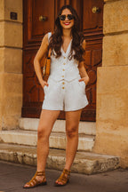 SHORT FRANCESCO LIN VISCOSA BLANCO