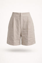 Gabriella Linen Shorts - Light Gray