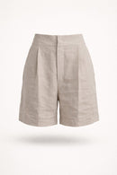 Shorts de lino Gabriella - Gris claro