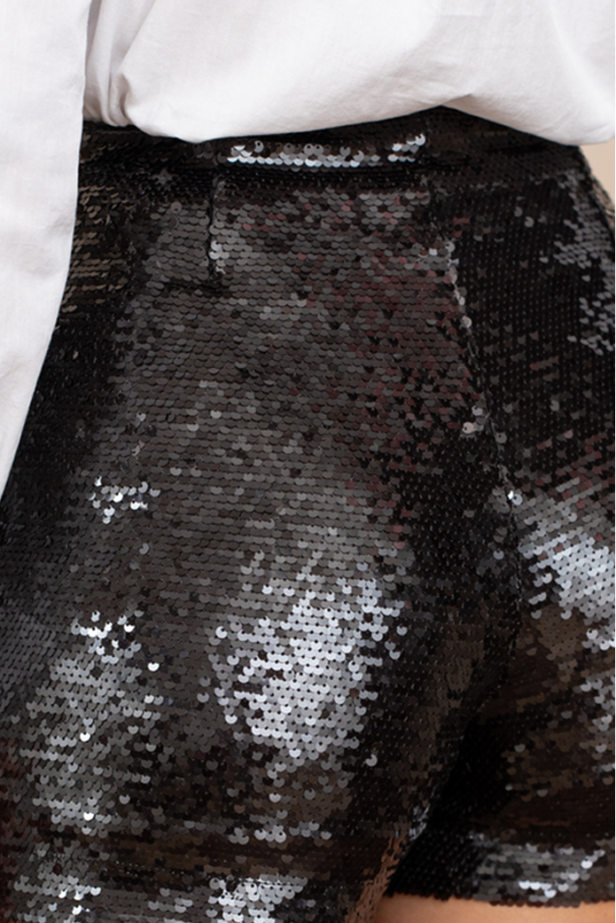 Short Giorgio Sequin Plat Noir