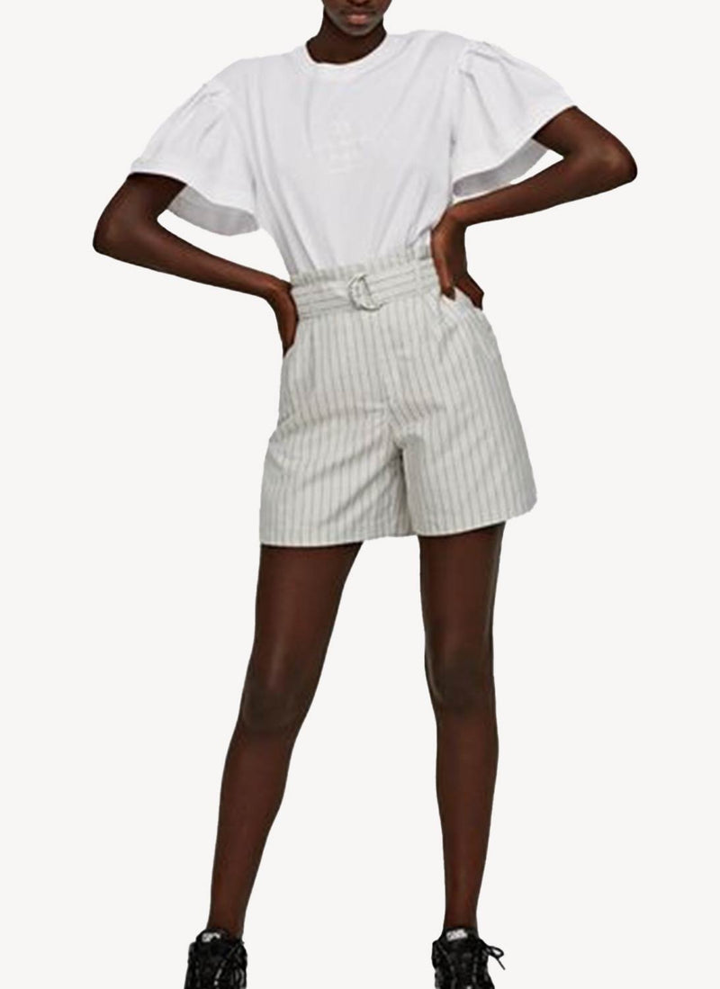 Karl Lagerfeld - Short À Rayures - Blanc Noir Pinstrip - Femme