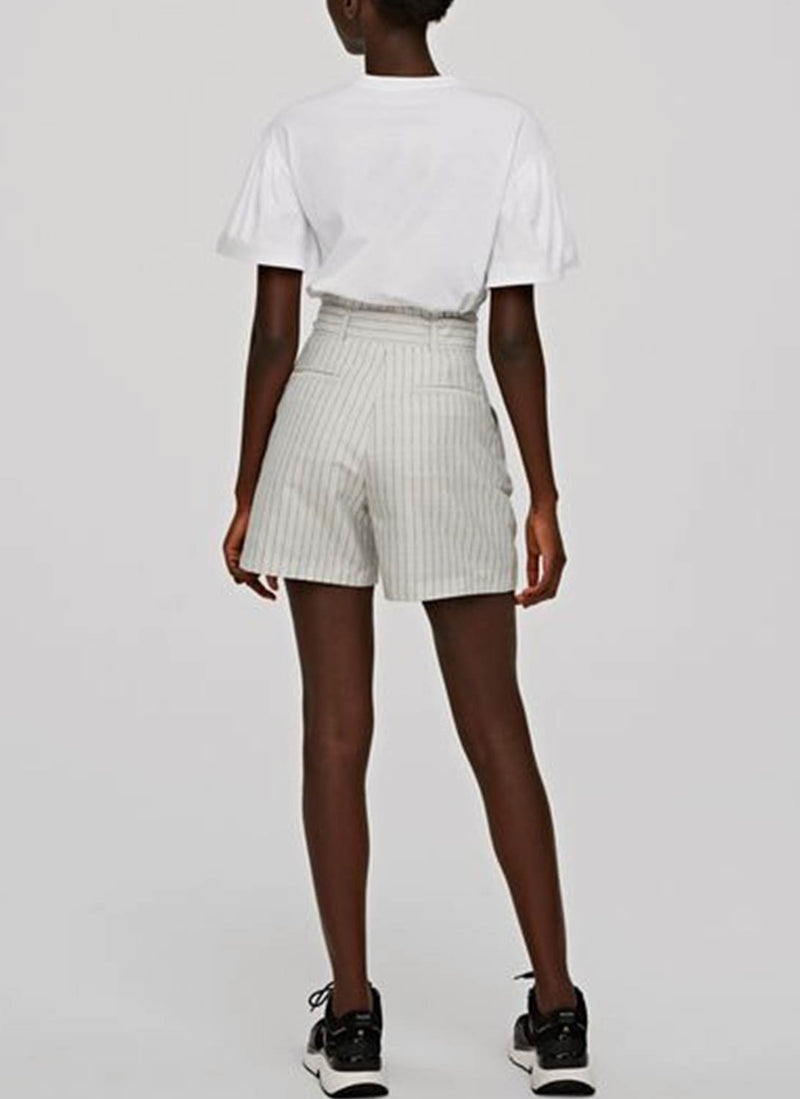 Karl Lagerfeld - Short À Rayures - Blanc Noir Pinstrip - Femme