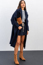 SÉLÈNE STRIPED NAVY SHORTS