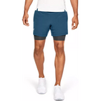 Short Under Armour 2-En-1 Qualifier Speedpocket - Bleu - Homme