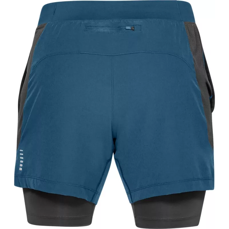 Short Under Armour 2-En-1 Qualifier Speedpocket - Bleu - Homme