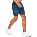 Short Under Armour 2-En-1 Qualifier Speedpocket - Bleu - Homme