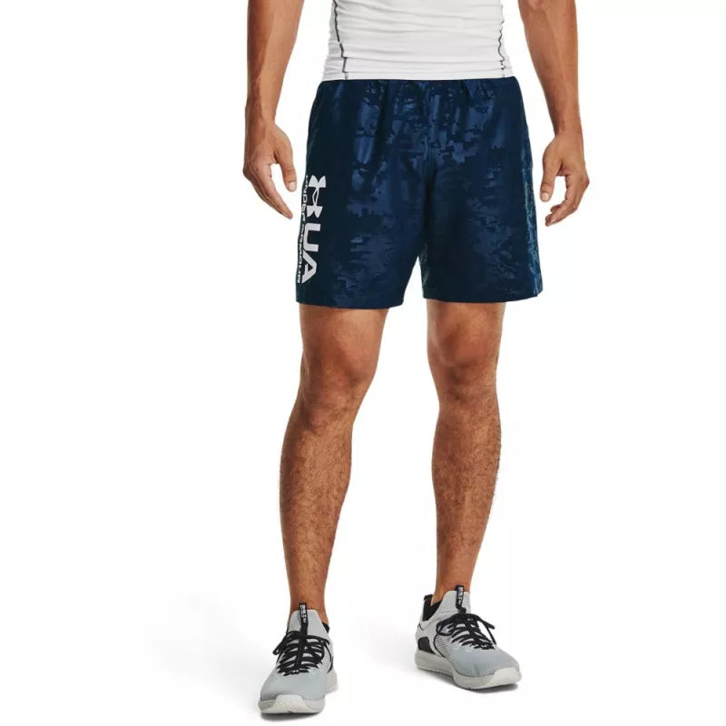 Short Woven Emboss - Bleu Marine, Blanc. - Homme