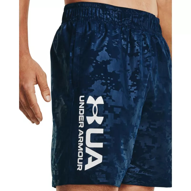 Short Woven Emboss - Bleu Marine, Blanc. - Homme