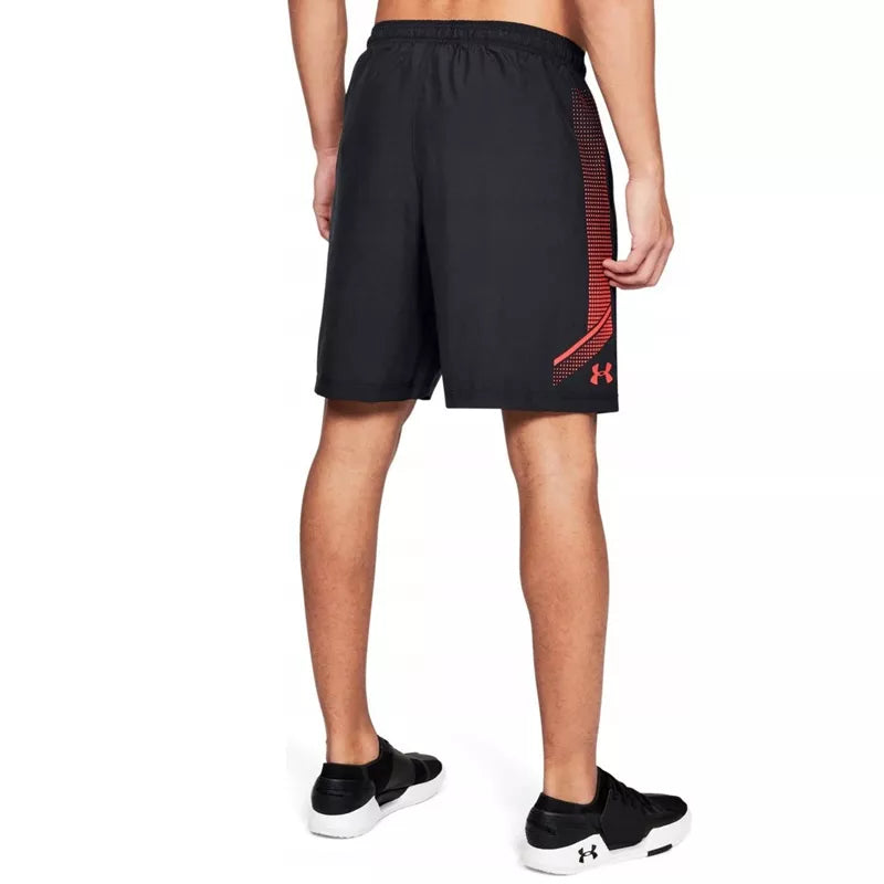 Woven Graphic Shorts - Black And Red - Men