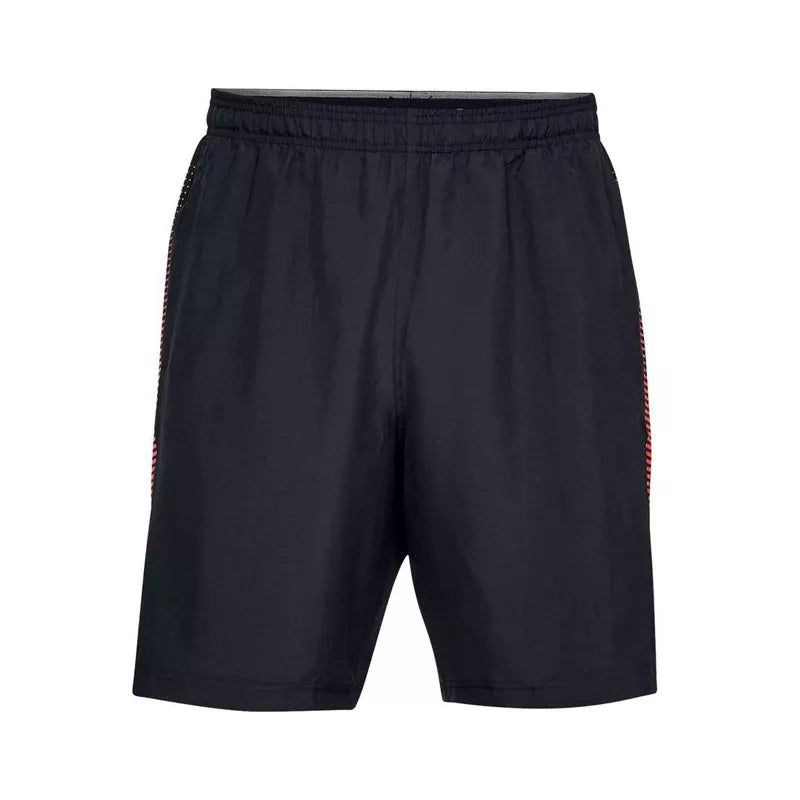 Woven Graphic Shorts - Black And Red - Men