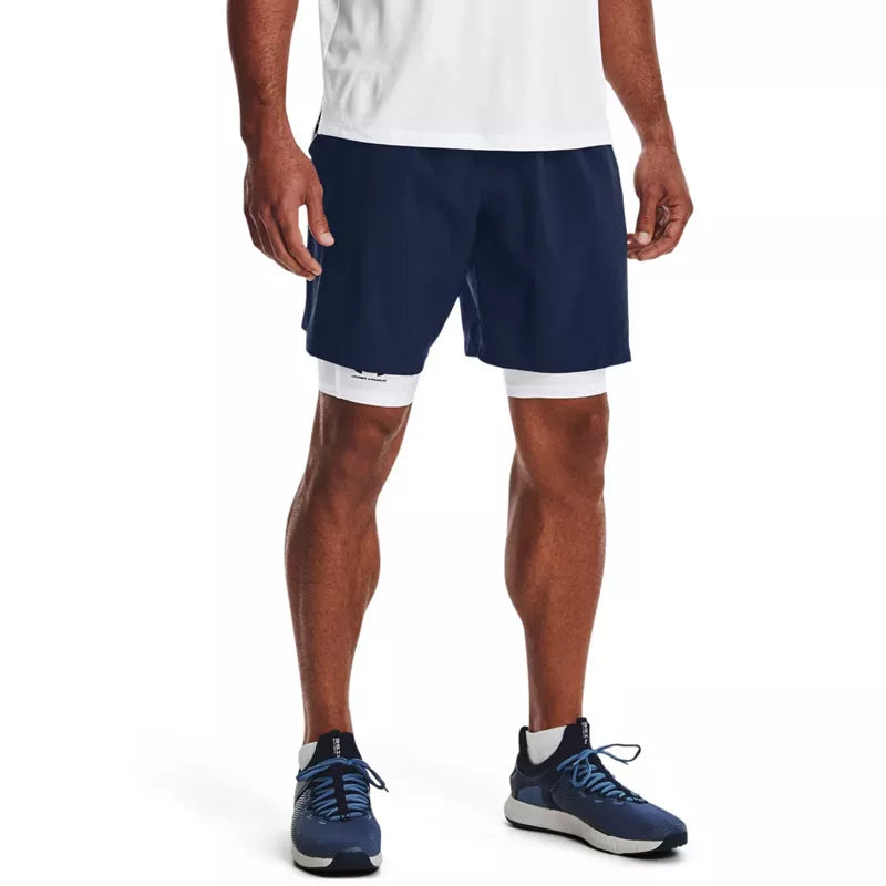 Woven Graphic Shorts - Blue - Men