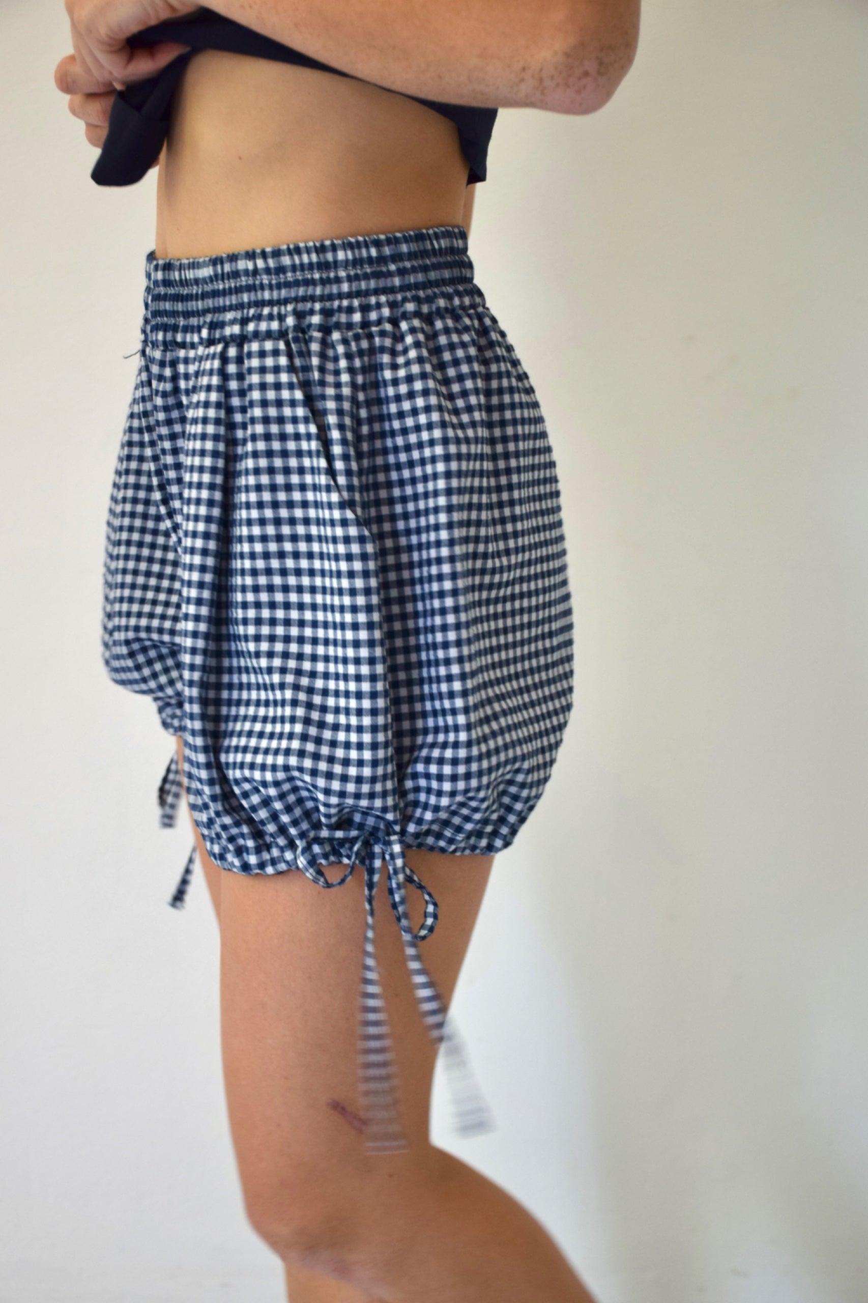 Marina Shorts De Vichy Azul Marino