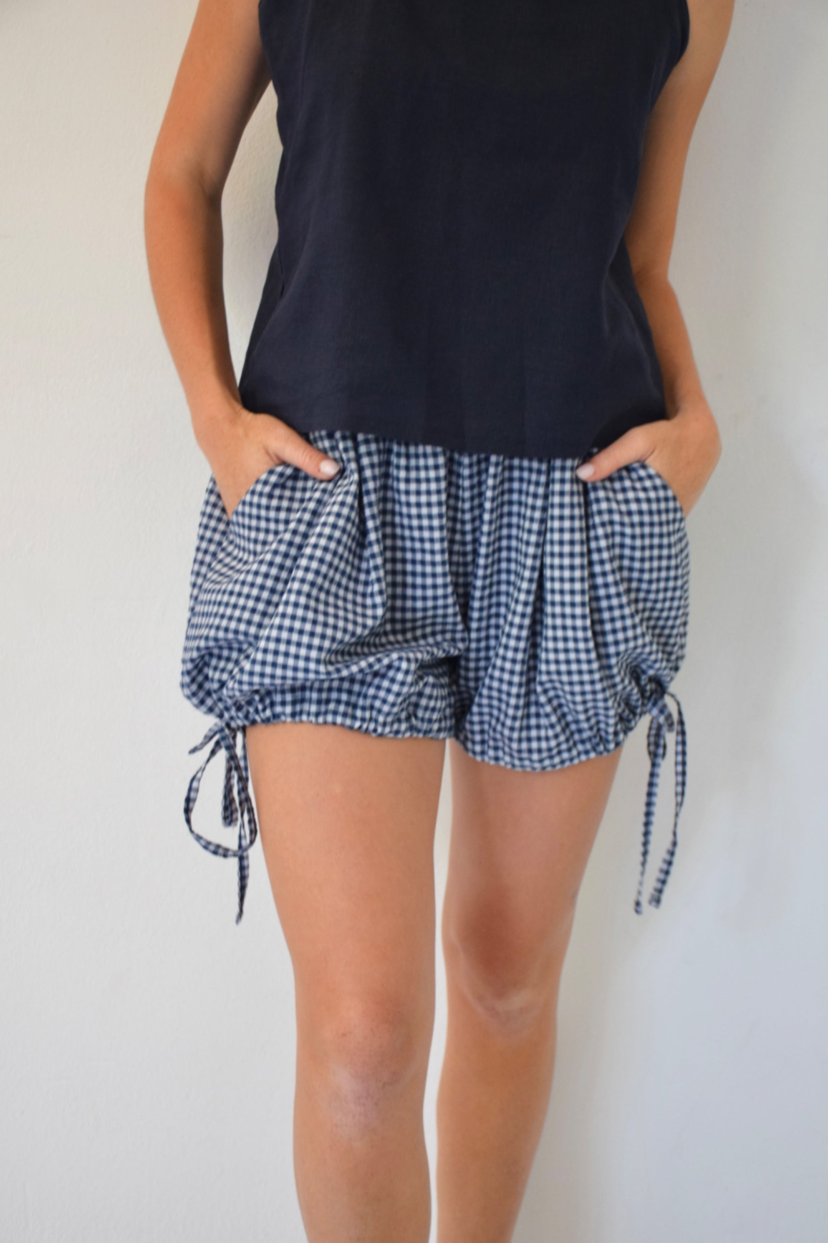 Marina Shorts De Vichy Azul Marino
