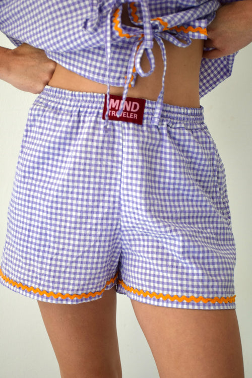 Marta Gingham Lavender Blouse