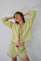 Marta Gingham Blouse Green