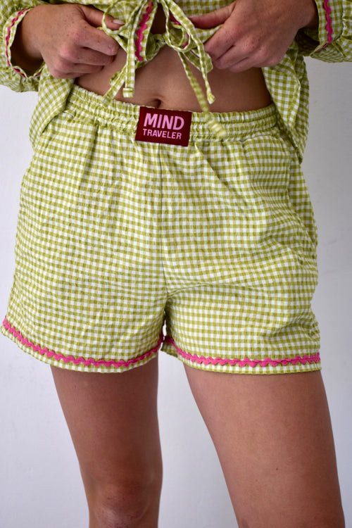 Marta Gingham Blouse Green