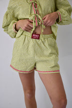 Marta Gingham Blouse Green