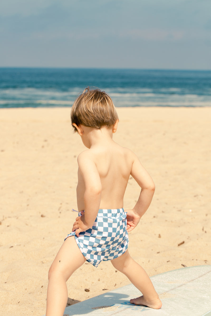 Short De Bain Damier - Blue