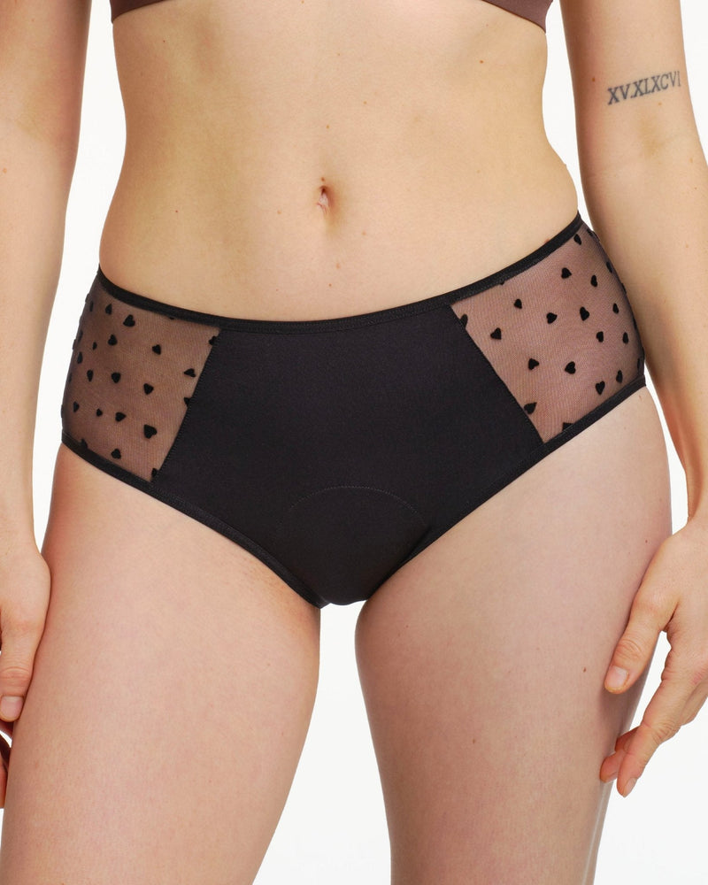 Shorty menstruel tulle cœur