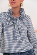 SIBÈLE Bleue - Blouse Carreaux