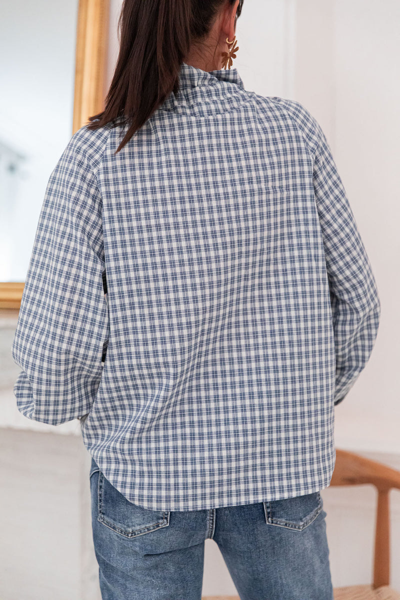SIBÈLE Bleue - Blouse Carreaux