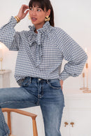 SIBÈLE Bleue - Blouse Carreaux