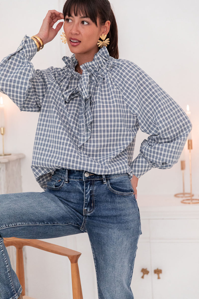 SIBÈLE Bleue - Blouse Carreaux