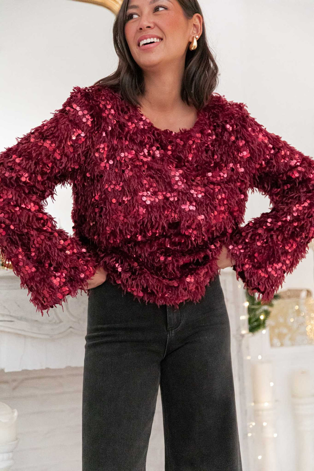 SIÉRA Bordeaux - Blouse Sequins