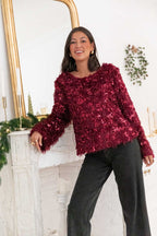 SIÉRA Bordeaux - Blouse Sequins
