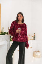 SIÉRA Bordeaux - Blouse Sequins